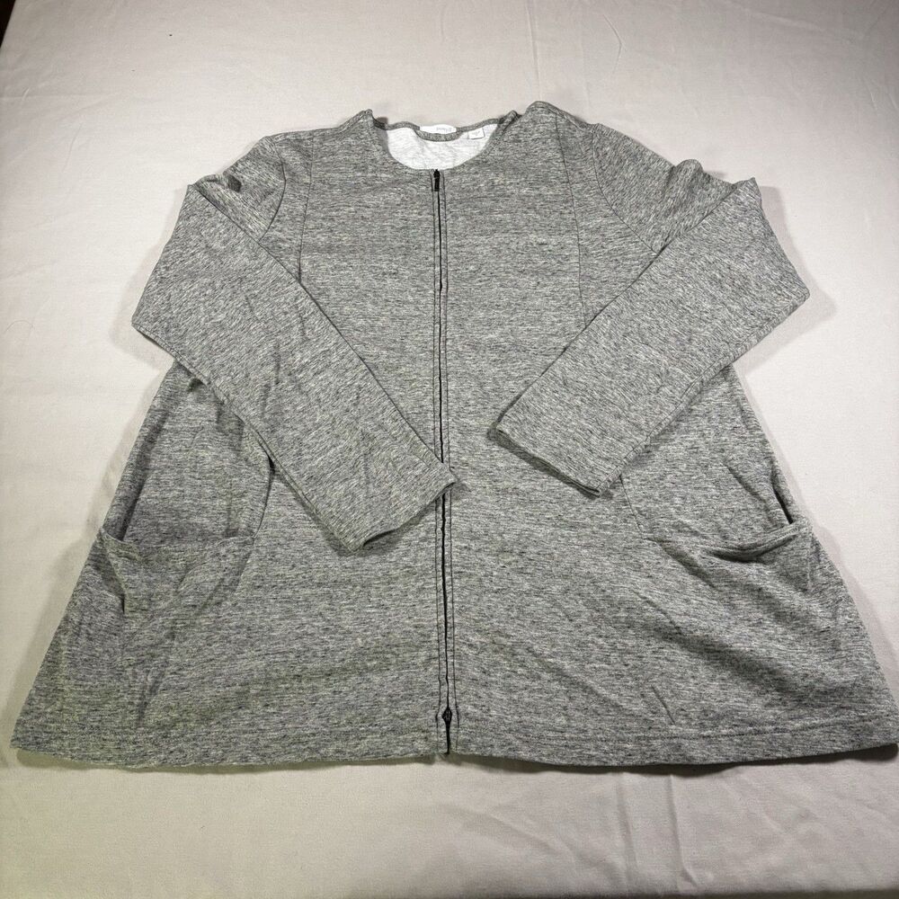 Pure Jill J. Jill Women’s Gray Zip Front Lightweight Jacket Cardigan Size M